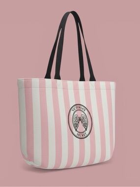 Victoria's Secret Pink & White Striped Tote